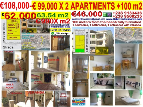 OASIS 99.000 X 2 APPARTAMENTI M2 63+44 OASIS Sal, Cabo Verde, vacaciones, caboverdevacanze, Holidaj
