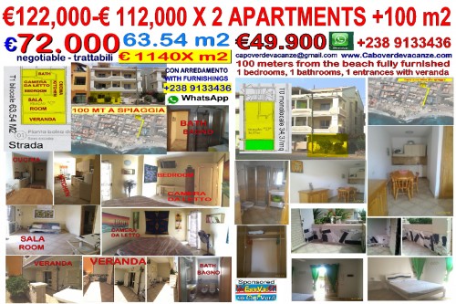 OFFERTISSIMA2 €112.000 X 2 APPARTAMENTI M2 63+44 OASIS Sal, capo verde, vacanze, caboverdevacanze, holida