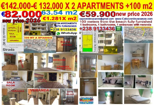 OFFERTISSIMA2 €132.000 X 2 APPARTAMENTI M2 63+44 OASIS Sal, capo verde, vacanze, caboverdevacanze, holidaj